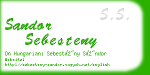 sandor sebesteny business card